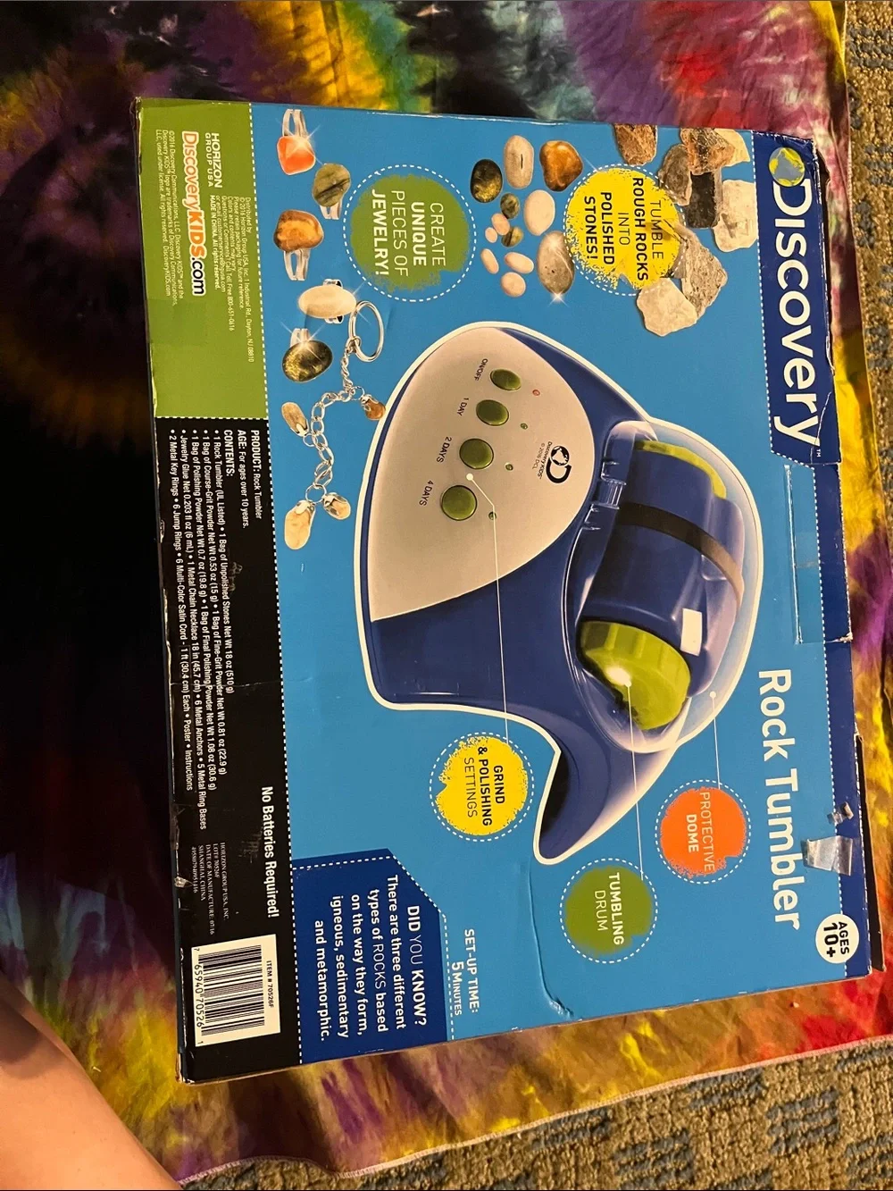 Discovery Rock Tumbler in Blue and Lime Green